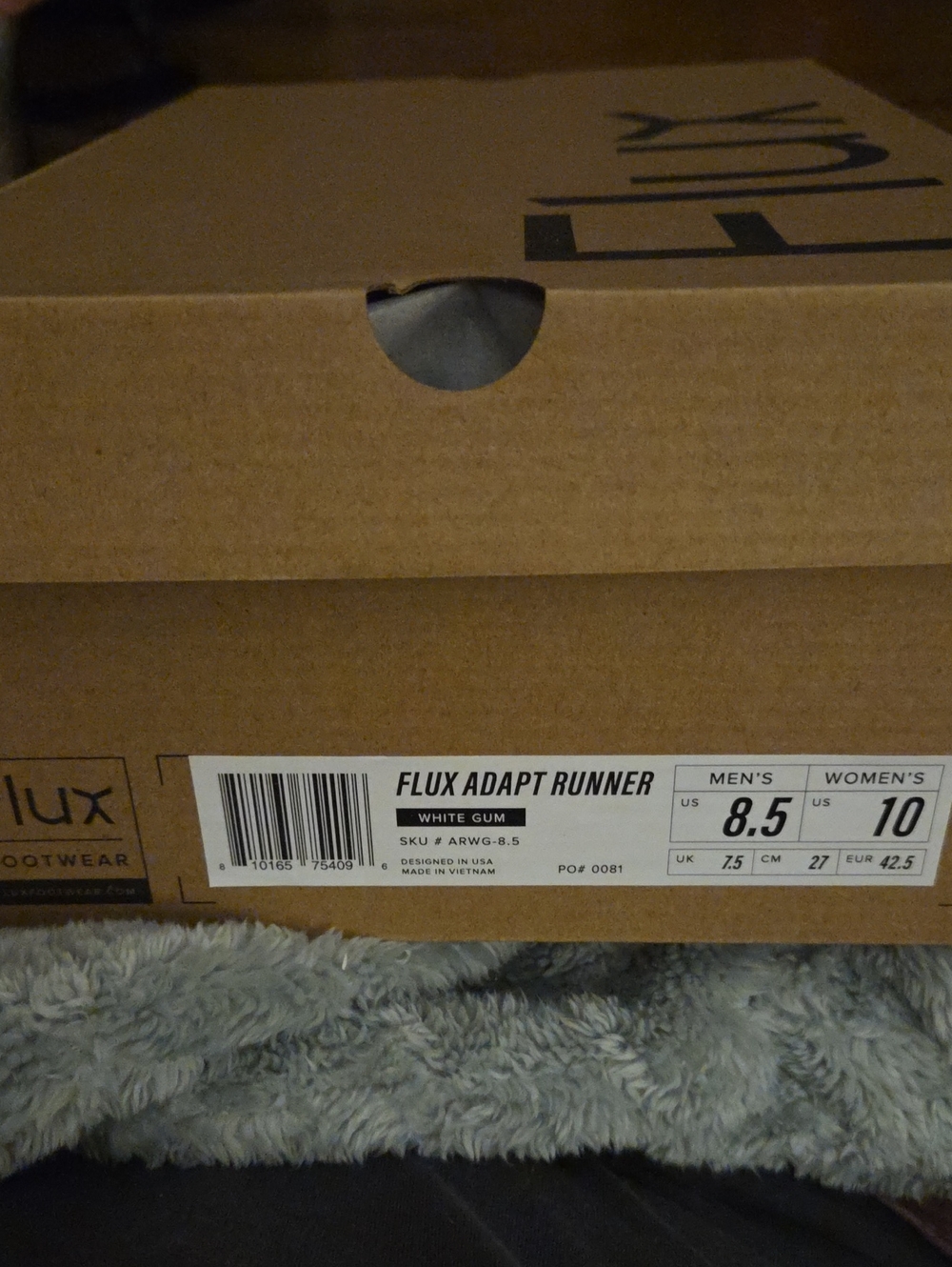 Flux Footwear Adapt Runner White Gum Sneakers Men’s 8.5 Women’s 10